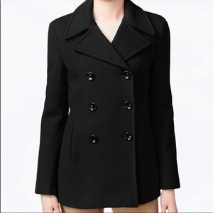 Calvin Klein Wool and Cashmere Blend Peacoat